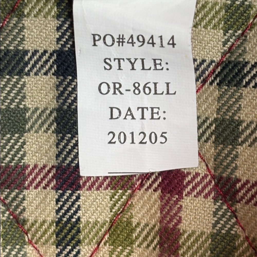 VTG Orvis Women's XL Diamond Quilted Barn Chore Coat Jacket Red Plaid Lining - Picture 9 of 9